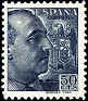 Spain - 1939 - Franco - 50 CTS - Blue - Spain, Franco - Edifil 872 - General Francisco Franco Bahamonde (1892-1975) - 0